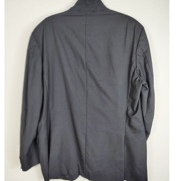 Burberry London Mens Suit Jacket 100% Wool Gold Button Dark Navy 46 Long FLAW - Picture 7 of 9